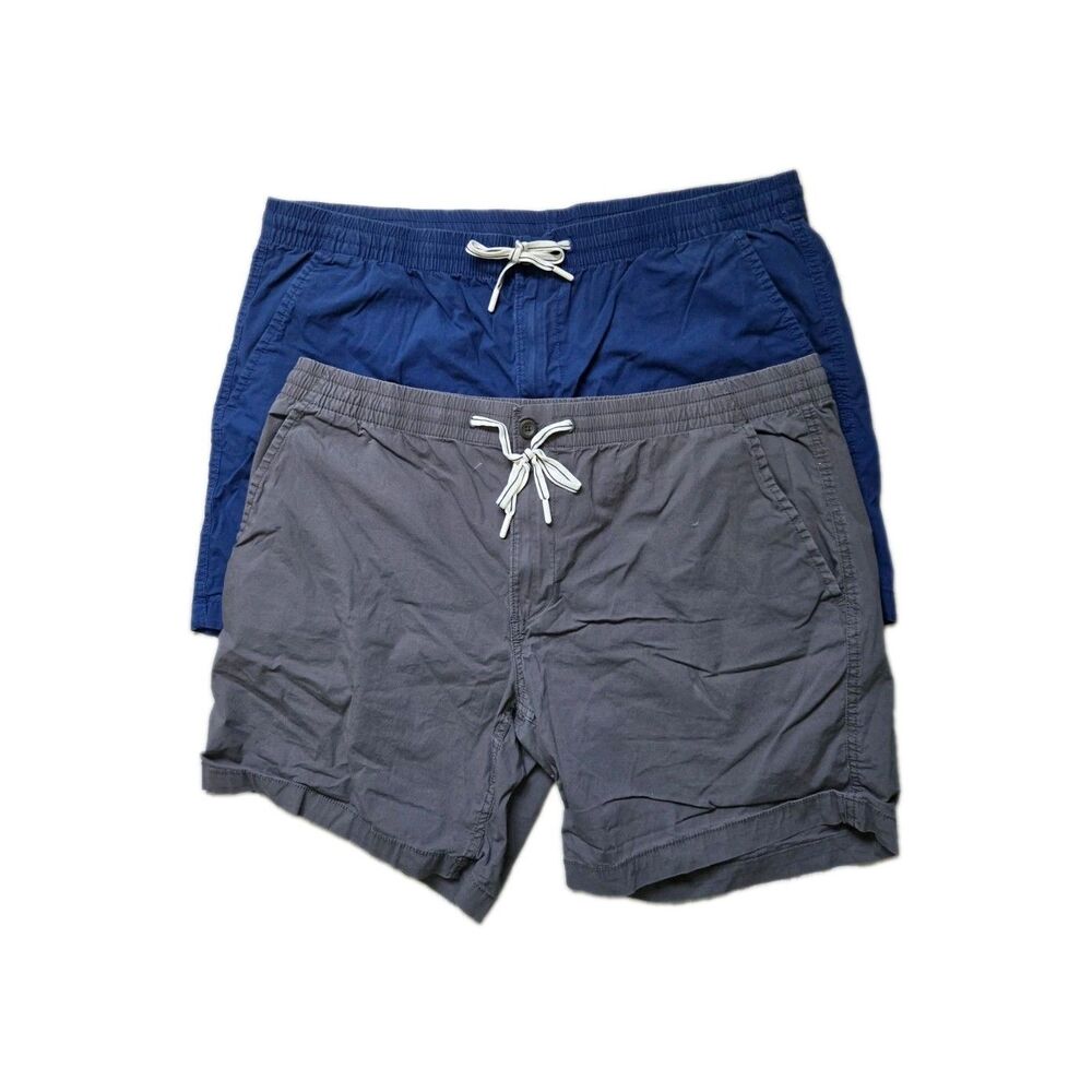 Lot of 2 St Johns Bay Pull On Shorts Drawstring Cotton Stretch Casual XXL Mens
